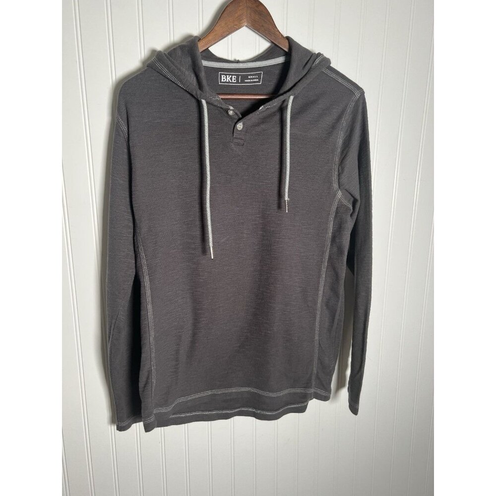 BKE Men’s Hooded Henley Size S Grey